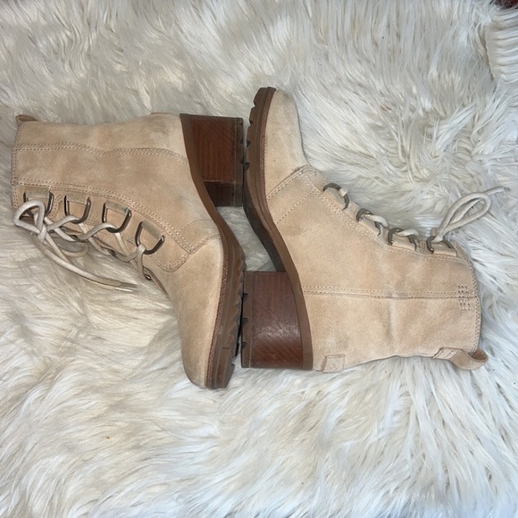 Sorel Cate Beige Suede Lace Boots Sz-8 - Picture 4 of 10